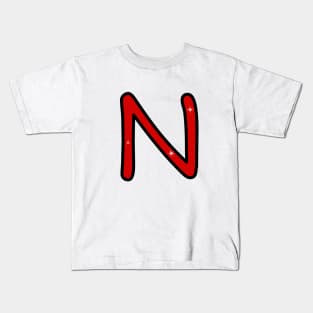 Letter N. Name with letter N. Personalized gift. Abbreviation. Abbreviation. Lettering Kids T-Shirt